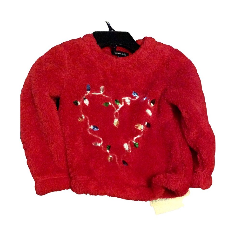 Takara Girls Plush Christmas Top Girls Size 5